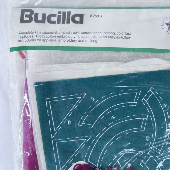 Bucilla Folk Art Bears Quilted Christmas Stocking Kit Appliqué 18” 82516 Teddy - Picture 2 of 4